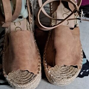 CCOCCI Tan Espadrille Sandals with Ankle Strap